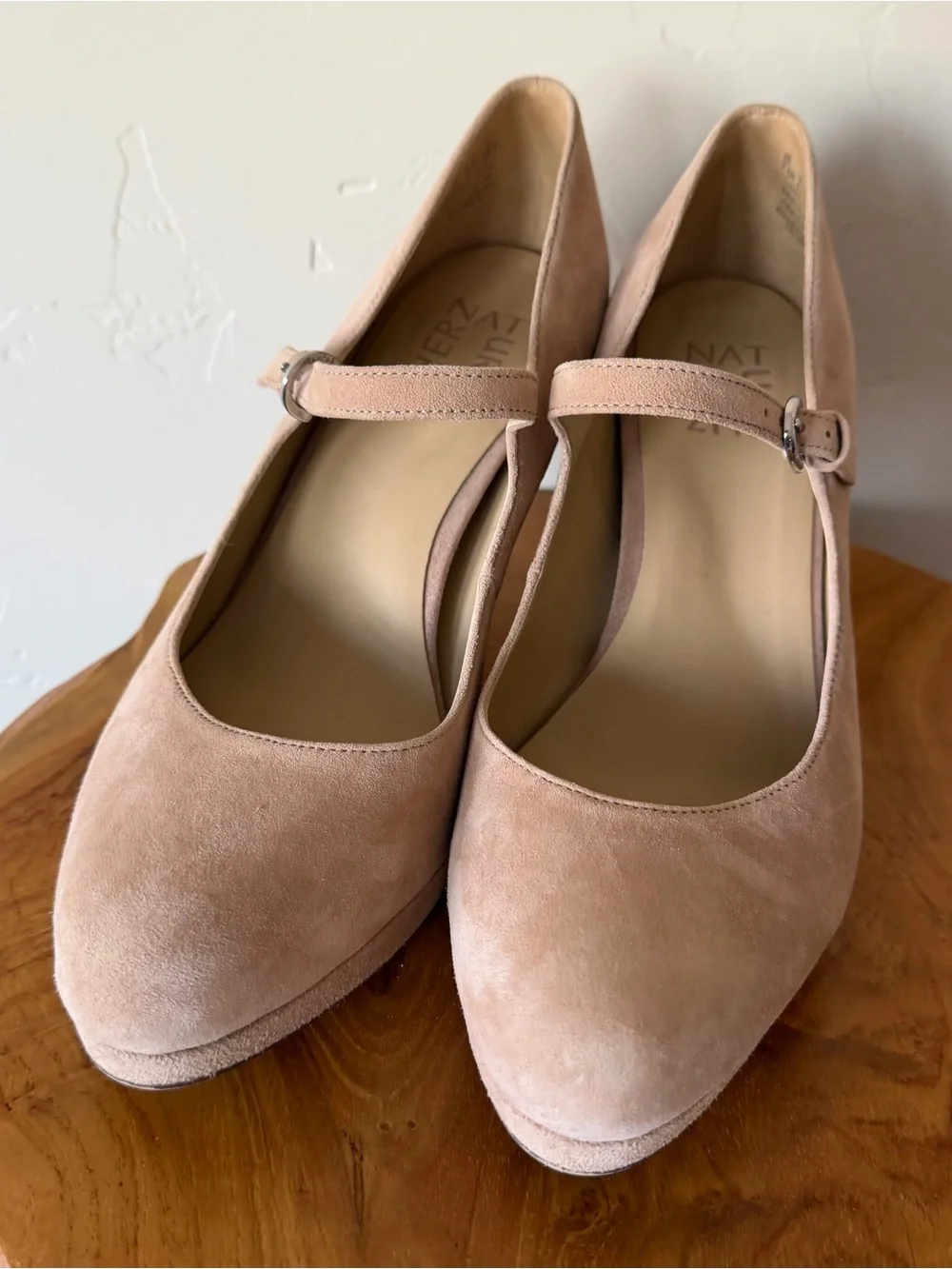 Naturalizer Talissa Womens Tan Suede Mary Jane Platform Pumps Heels 7.5 W